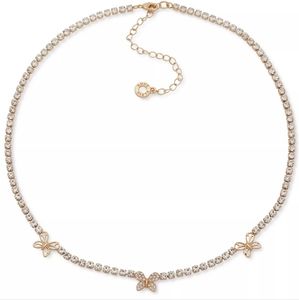 Anne Klein Gold-Tone Crystal Butterfly Collar Necklace, 16" + 3" extender